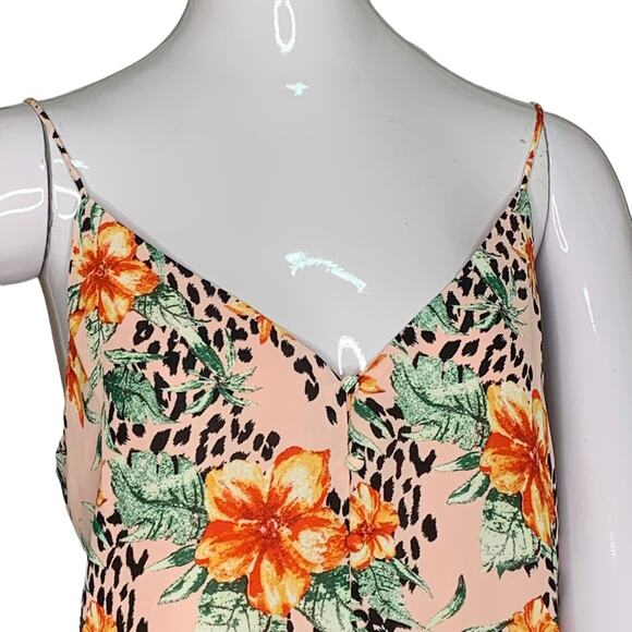 Naked Zebra NWT Sleeveless Floral Print Full Lining Size L Adjustable St… - Picture 2 of 10
